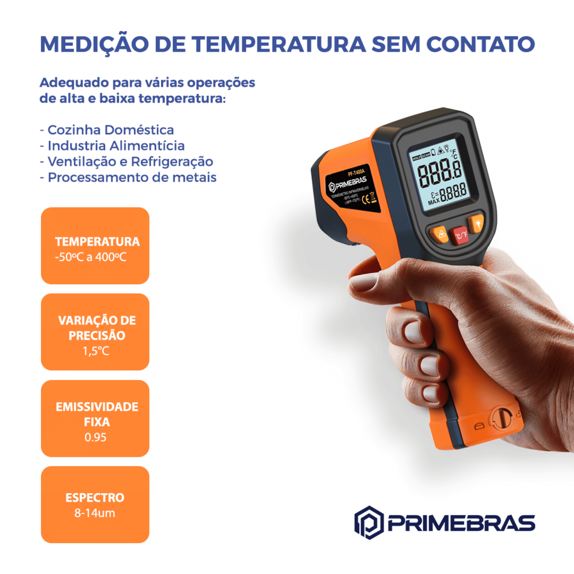 Termômetro Industrial Primebras PF-T400A