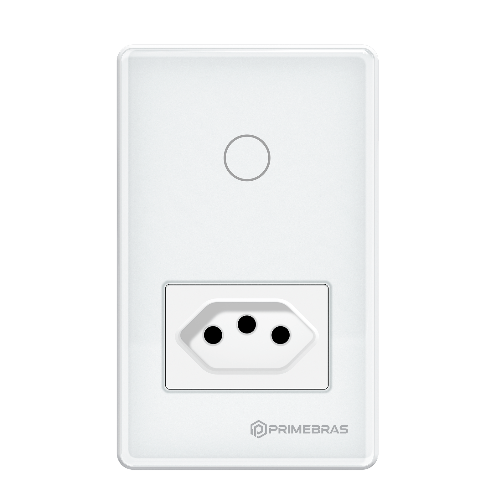 Interruptor Touch Inteligente Com Tomada Wifi Primebras TP1011 Branco