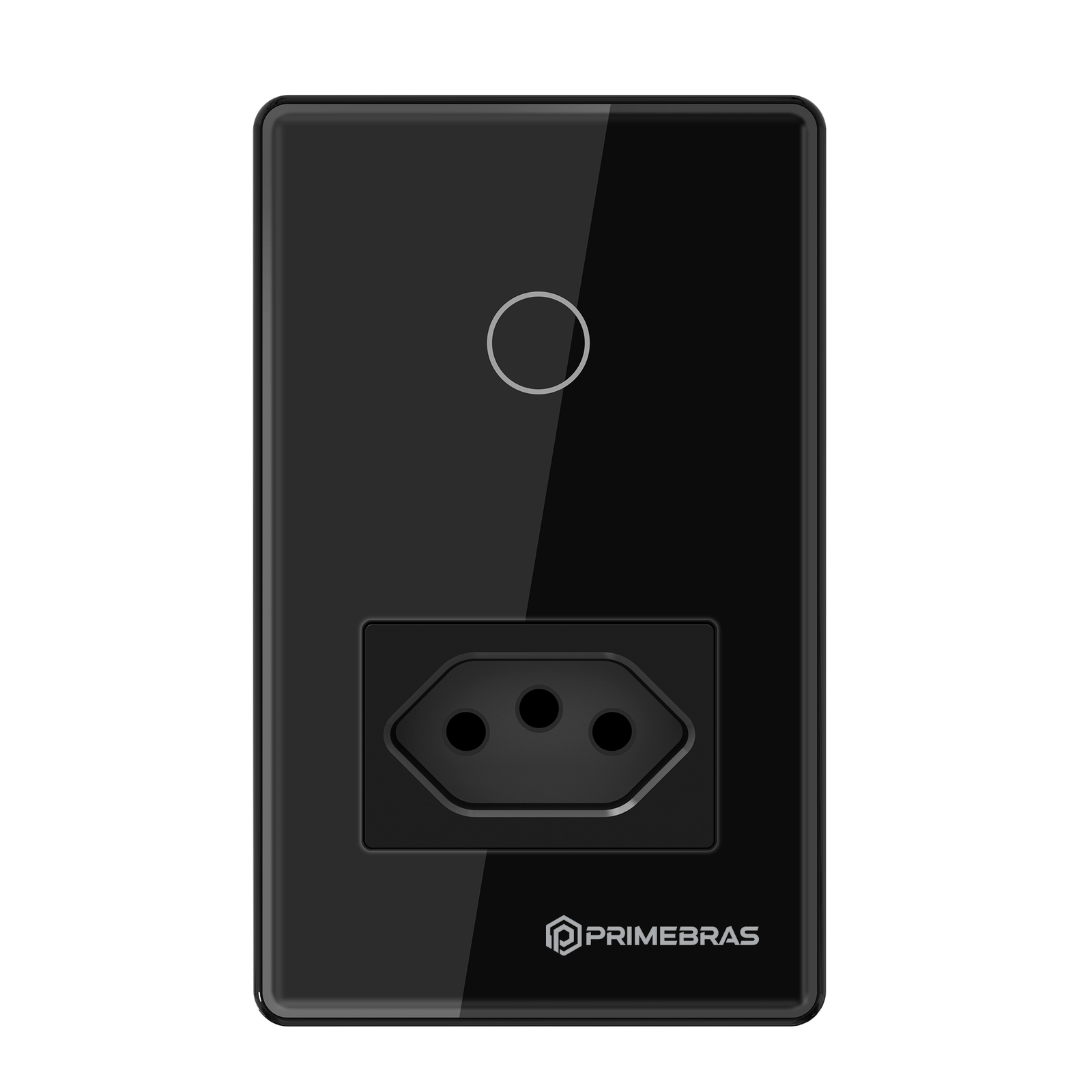 Interruptor Touch Inteligente Com Tomada Wifi Primebras TP1011 Preto