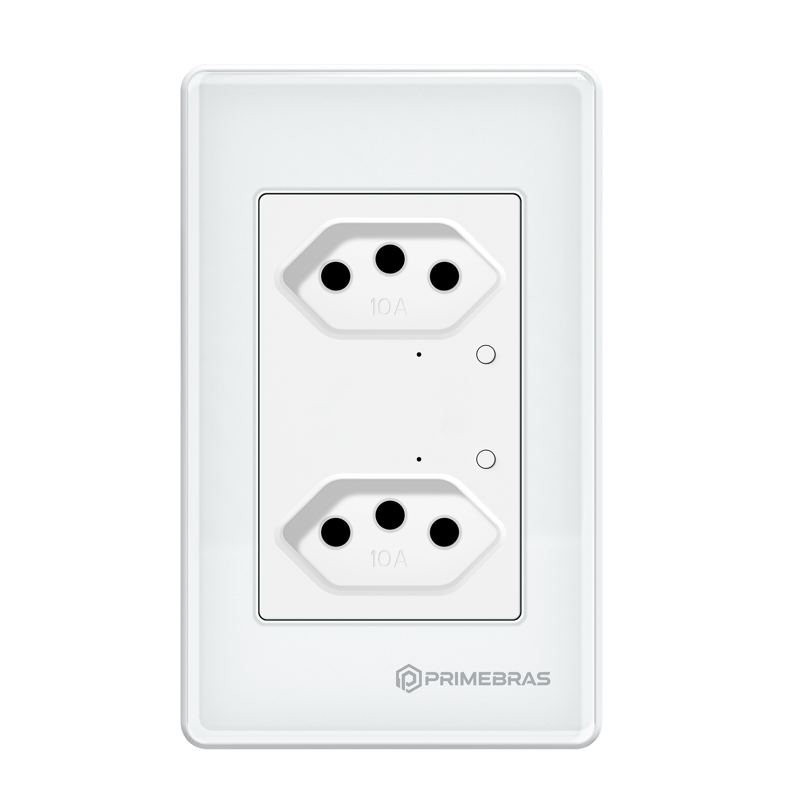 Tomada Dupla Inteligente Wi-fi Primebras 2 Canais TP1020 Branco