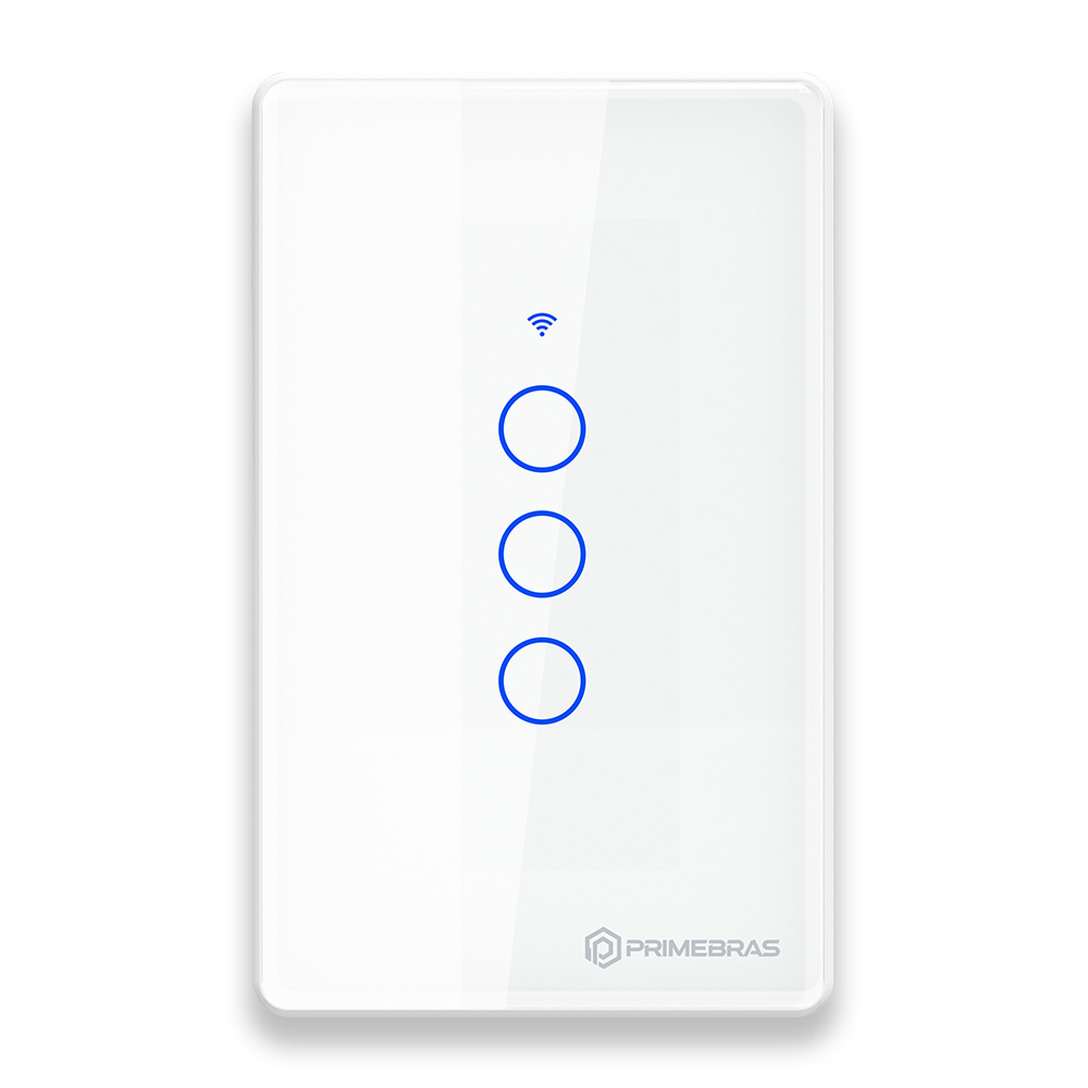 Interruptor Touch 3 Botões Wi-Fi TP1003 Branco
