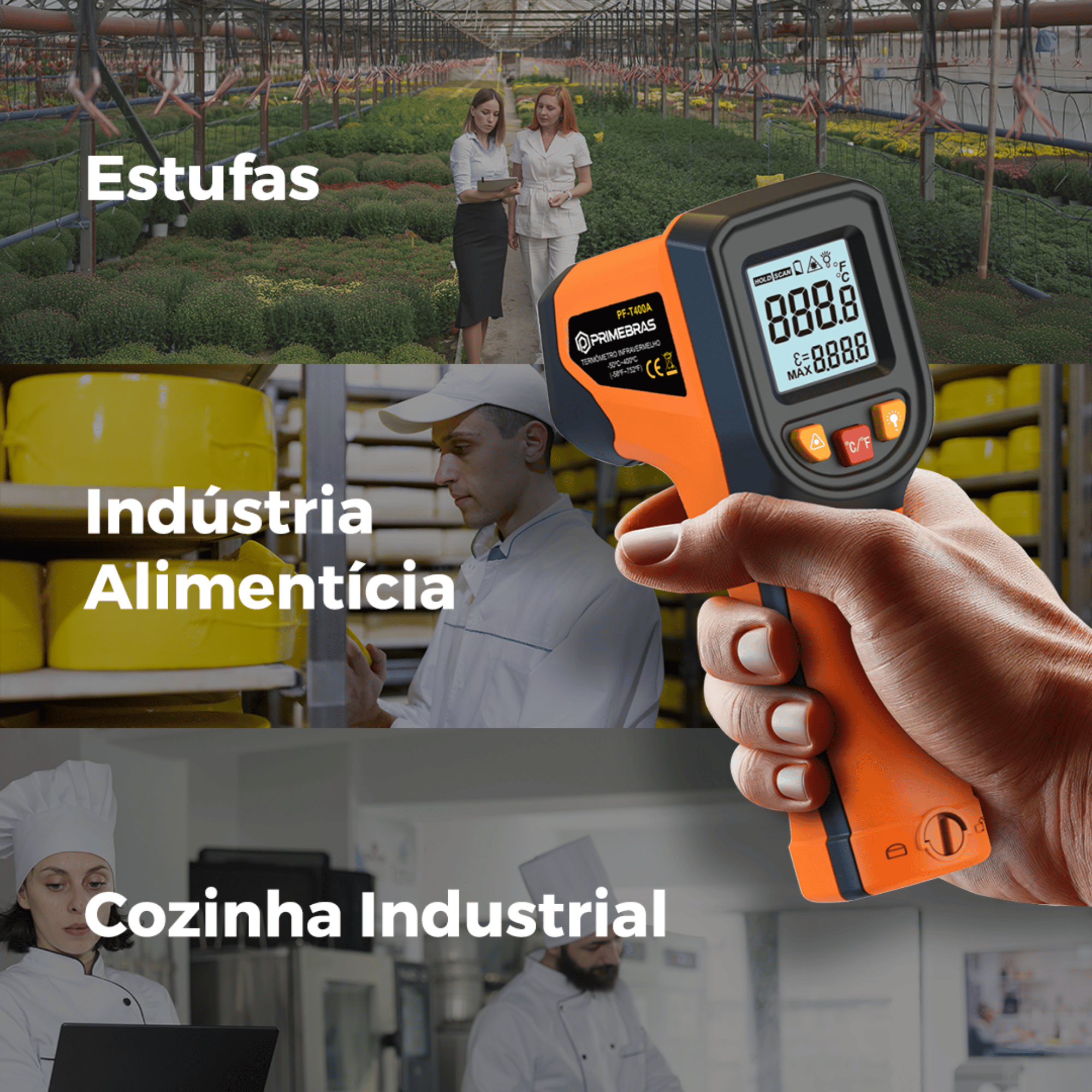 Termômetro Industrial Primebras PF-T400A