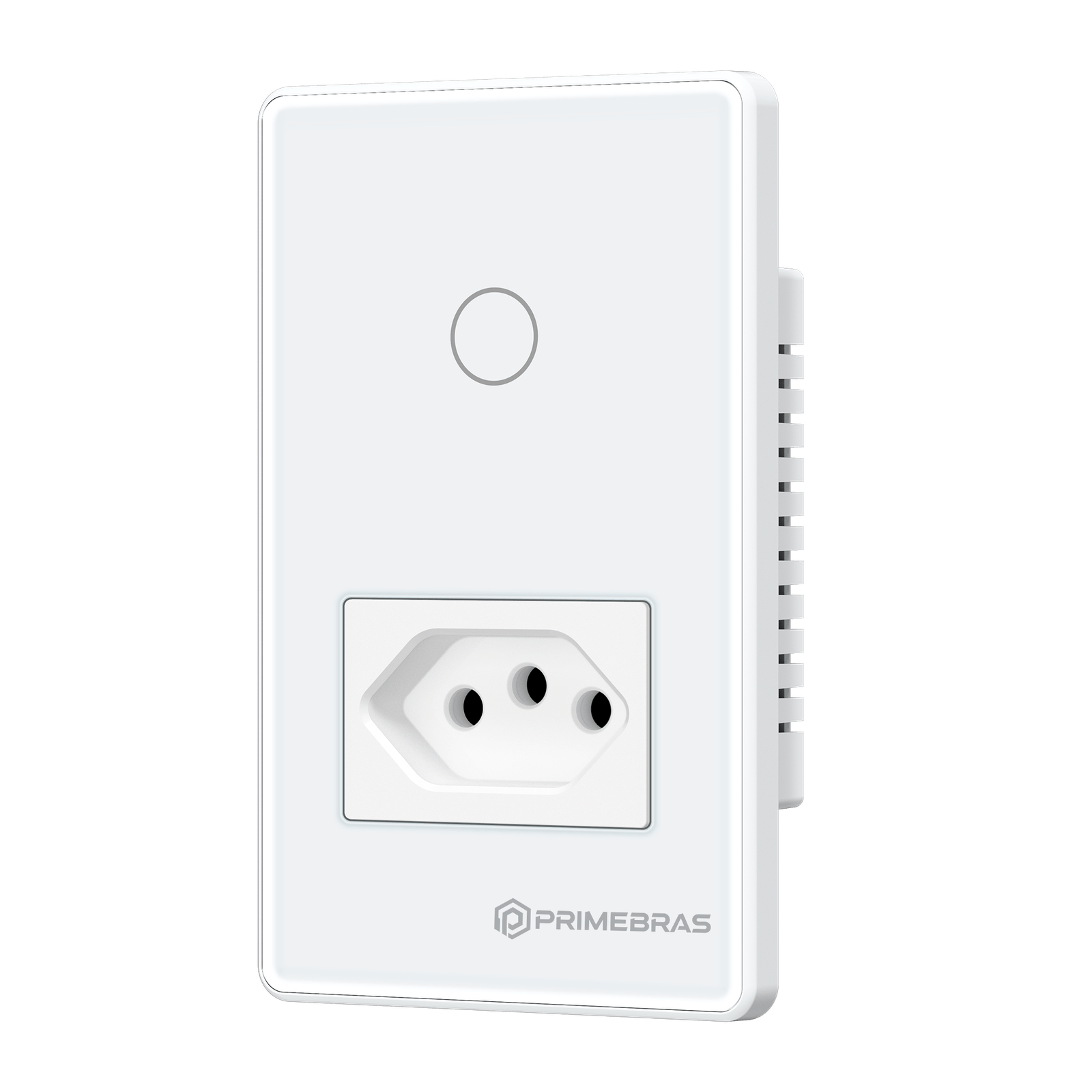 Interruptor Touch Inteligente Com Tomada Wifi Primebras TP1011 Branco